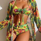 Luisa – bikini s cvjetnim uzorkom i maramom