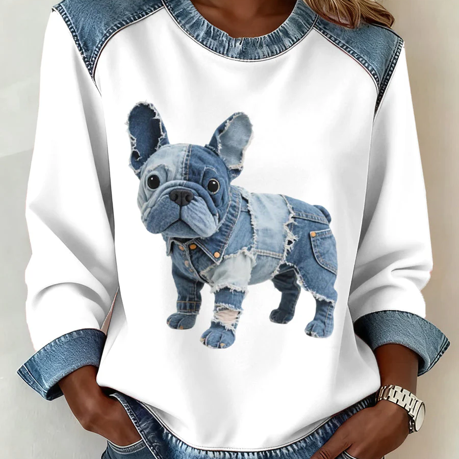 Anca – Patchwork Pulover s Psićem