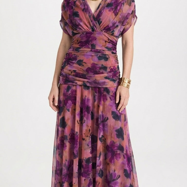 Lara | Elegantna Maxi Haljina za Svečane Prilike s V-izrezom