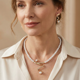 Olga - Prirodne biserne ogrlice i naušnice set
