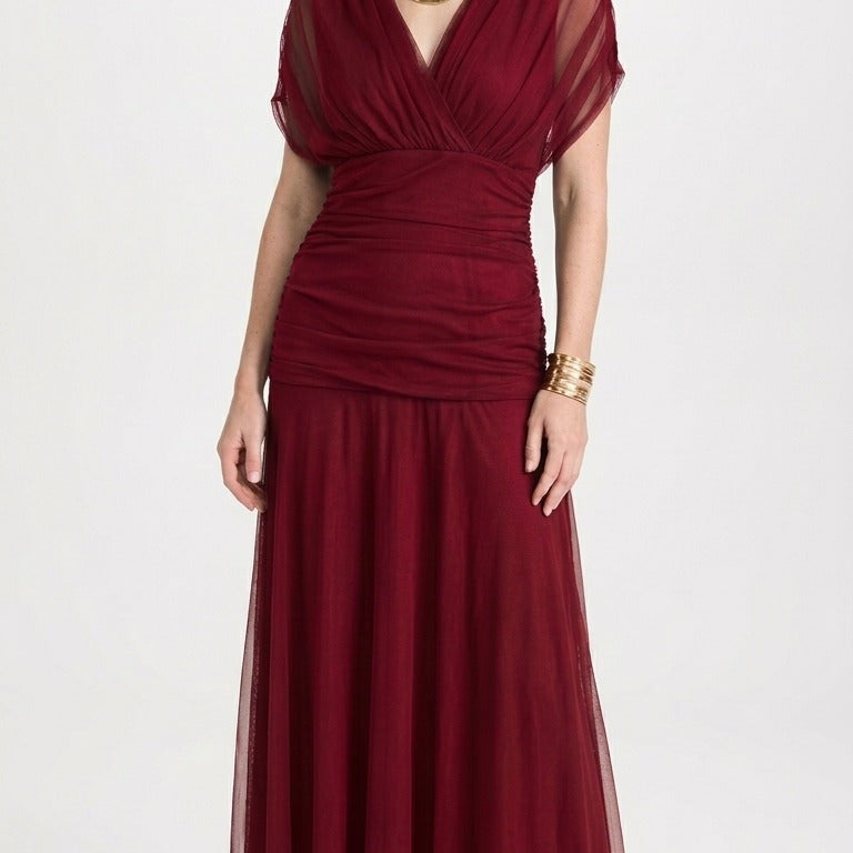 Lara | Elegantna Maxi Haljina za Svečane Prilike s V-izrezom