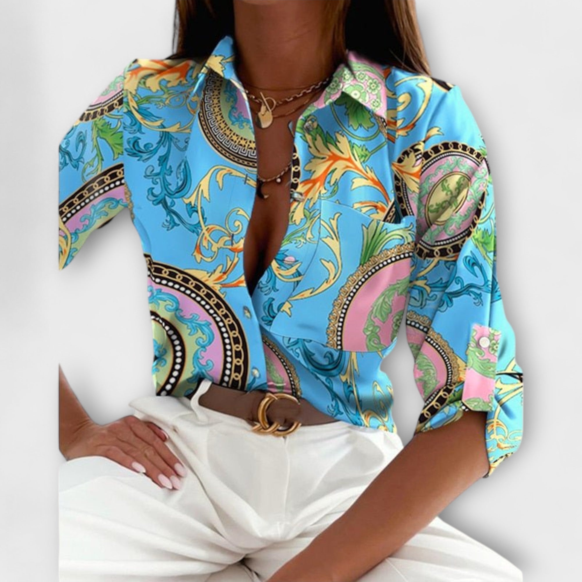 Ljubomira – Sofisticirana Geometrijska Bluza